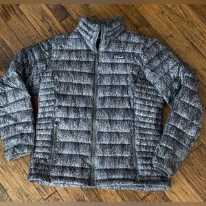 Women's PATAGONIA Quilted Down Puffer Jacket Sweater Forestland RARE L Large